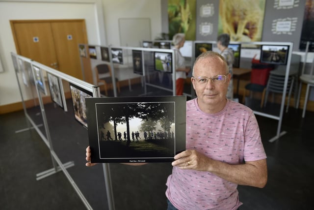 Mootown's Phil Jewittof the Leeds Photographic Society with his print of the Park Run which was in the exhibition.