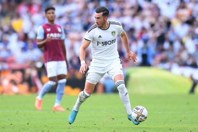 ENCOURAGED: Leeds United winger Jack Harrison during Sunday's clash against Aston Villa at the Suncorp Stadium in Brisbane.
Photo by Albert Perez/Getty Images.