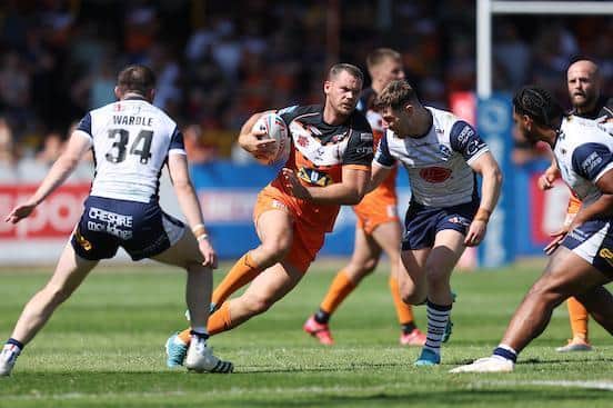 Cheyse Blair in action for Tigers during last Saturday's win over Warrington. Picture by John Clifton/SWpix.com.