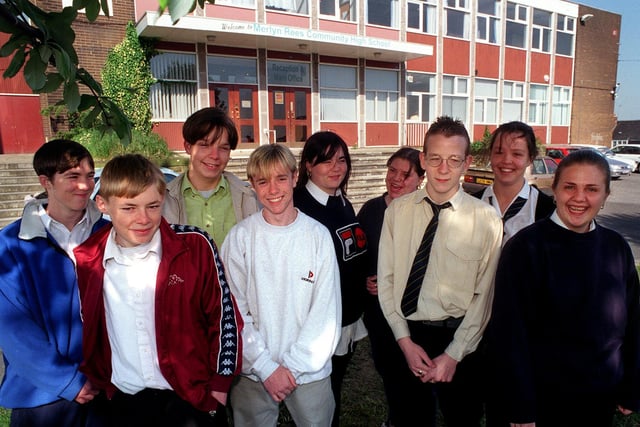 These 5th year pupils from Merlyn Rees High were being encouraged to go into further education. They are pictured in May 1999.
