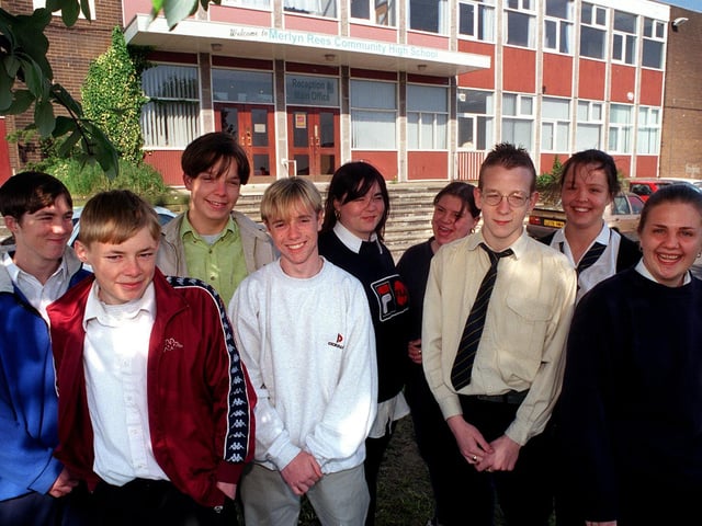 These 5th year pupils from Merlyn Rees High were being encouraged to go into further education. They are pictured in May 1999.