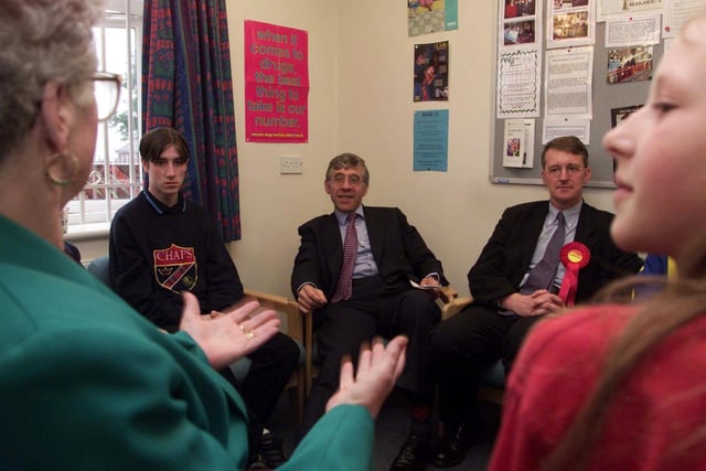 Home Secretary Jack Straw meets residents of the Winrose housing project in June 1999.