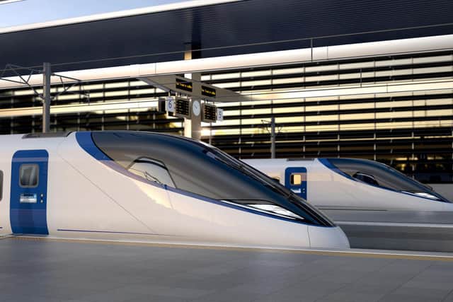 An artists impression of what the new HS2 trains could look like. Manufacturers Hitachi and Alstom have signed a £2bn contract to build a fleet of trains to serve the new network.