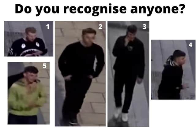 Police investigating an assault in Leeds have released images of some males they would like to identify.