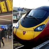 Leeds Station, left, and, right, a train arriving at Manchester Piccadilly Station. Pictures: NationalWorld/Getty Images.