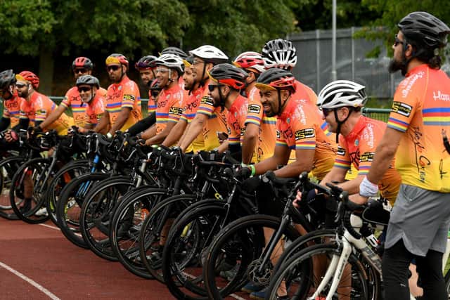 Riders on the start line