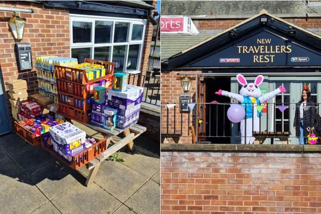 Staff at The New Travellers Rest gave out 350 free Easter eggs.