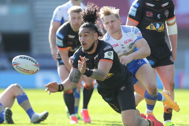 OUTSIDE BET? Castleford Tigers' Jesse Sene-Lefao in action against Leeds Rhinos last weekend. The Tigers could be dark horses for the Challenge Cup this year. Picture: Richard Sellers/PA Wire.