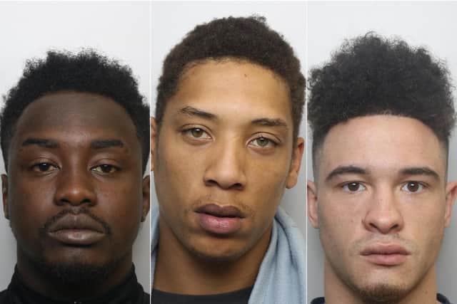 Prenda Malungo, Marlon James and Gary Lewis were jailed over the stabbing of a man on Reginald Row, Chapeltown.