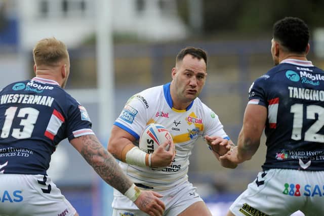 Bodene Thompson in action against Wakefield Trinity in Super League round one. Picture by Steve Riding.