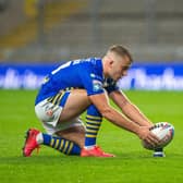 Jarrod O'Connor made his Rhinos debut last September, kicking a goal in a Super League loss to Catalans Dragons. Picture by Bruce Rollinson.
