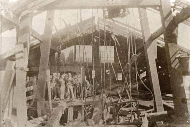The aftermath of the pit explosion.