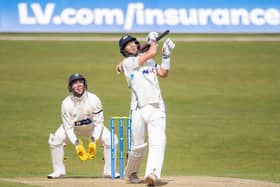 Yorkshire's Joe Root hits out and gets caught at Headingley on day two, dismissed for 16. Picture by Allan McKenzie/SWpix.com