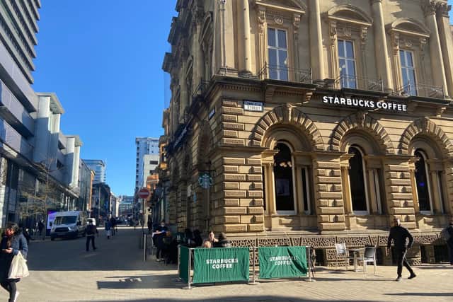 Leeds city centre on Monday morning