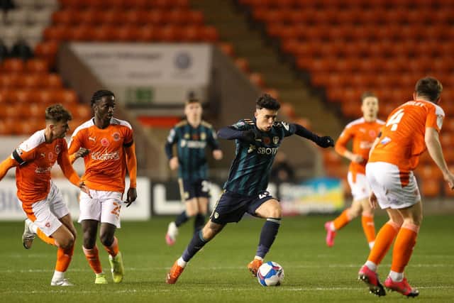 STUNNER: From young Leeds United forward Sam Greenwood, centre. Photo by Charlotte Tattersall/Getty Images.