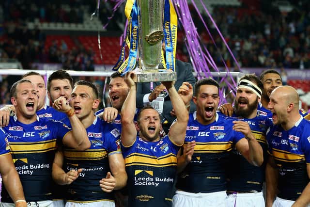 Leeds Rhinos, the 2015 treble winners. Picture: Clive Brunskill/Getty Images.