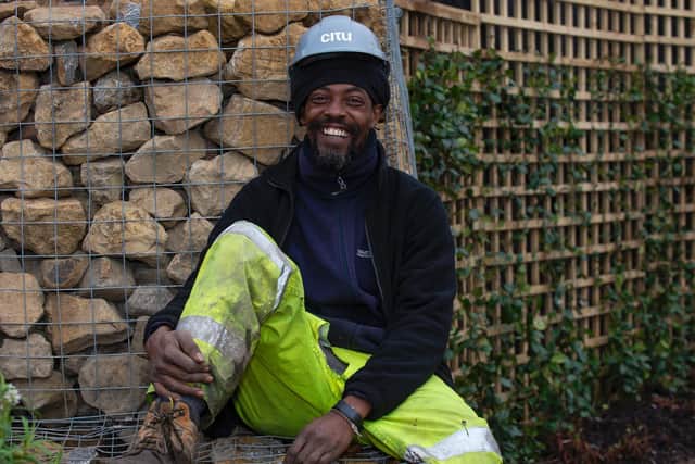 Claude Yearwood is the gardener at the Climate Innovation District in Leeds. Photo: Mark Webster