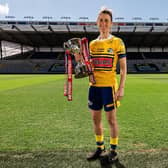 Rhinos captain Courtney Winfield-Hill with the Betfred Women's Super League trophy. Picture by Alex Whitehead/SWpix.com.