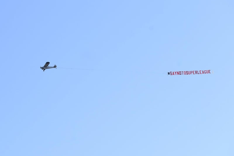 The Leeds United Supporters' Trust say they are "disgusted" by the actions of six "selfish" Premier League clubs in joining the spin off league. They flew a banner over Elland Road reading #SayNoToSuperLeague