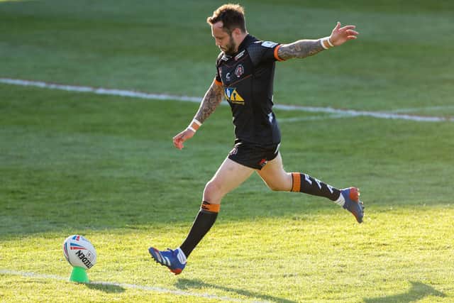 LATE DRAMA: Castleford's Gareth O'Brien kicked the winning drop goal in golden point extra time against Hull KR in the Challenge Cup. Picture: Alex Whitehead/SWpix.com.