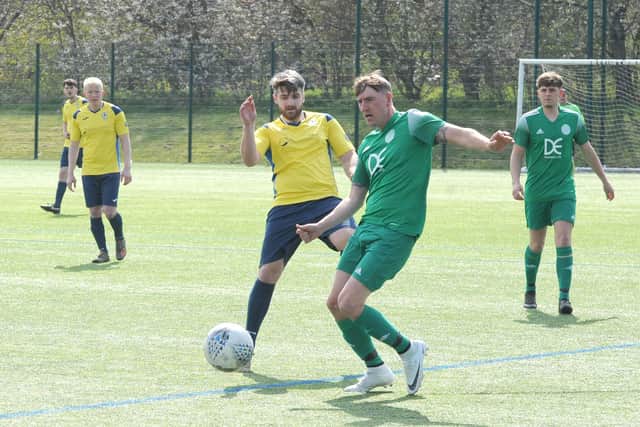 Ryan Houghton was among the scorers for Mount St Marys in their 6-4 Premier win at Gildersome Spurs OB. Picture: Steve Riding.