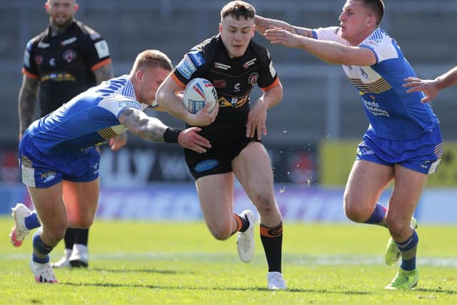 Niall Evalds breaks through to score for Tigers against Leeds  this month. Picture by Richard Sellers/PA.