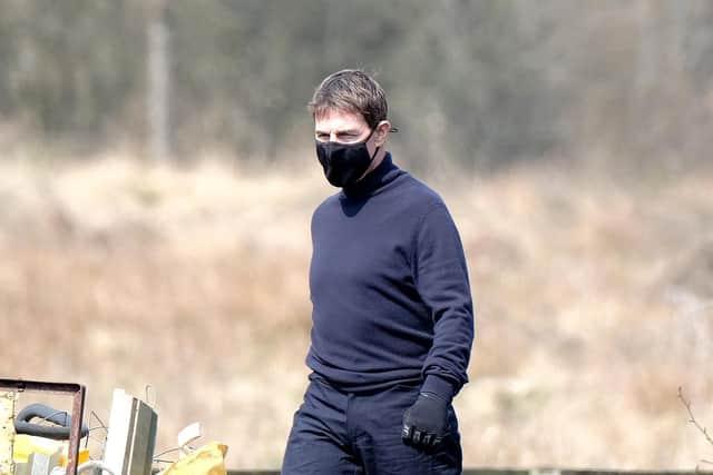 Tom Cruise takes a break from filming Mission Impossible 7 - Photo: Richard Ponter