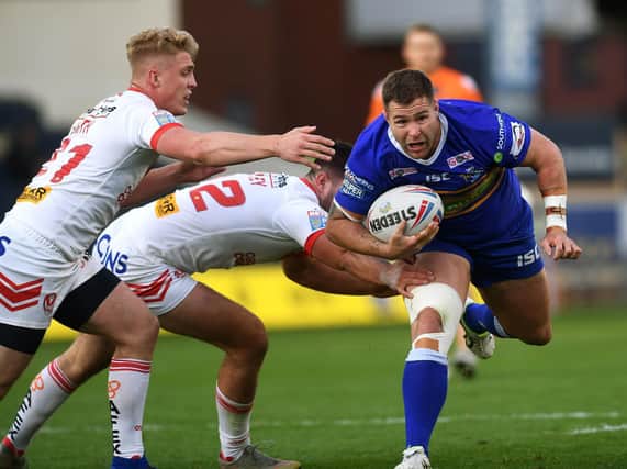 Trent Merrin in action for Rhinos against St Helens in 2019. Picture by Jonathan Gawthorpe.