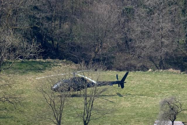 The black helicopter we spotted on the approach to Levisham - Photo: Richard Ponter