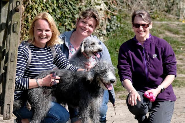 Jo Gonella, Sarah Jones and Tracy Goodfellow were hoping to see Tom Cruise land - Photo: Richard Ponter