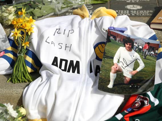 Tributes left at Elland Road last month in honour or Leeds United legend Peter Lorimer. Pic: Getty