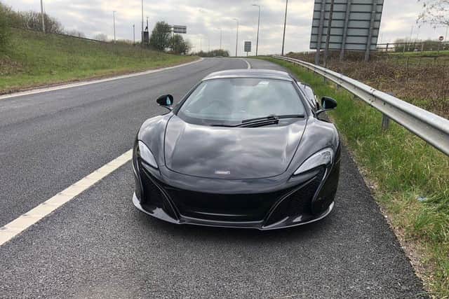 The McLaren did not have a front plate the driver was not insured (photo: WYP).