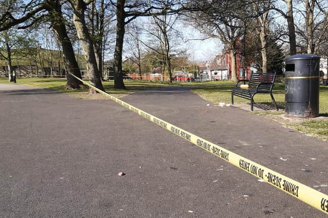 Police have put a cordon in place in Harehills Park