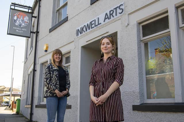 Arts and catering worker Bev Rhodes and community arts co-ordinator Anna Ridley outside Inkwell Arts in Chapel Allerton. Picture: Tony Johnson