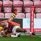 Derrell Olpherts scores his second try. Picture by Alex Whitehead/SWpix.com.