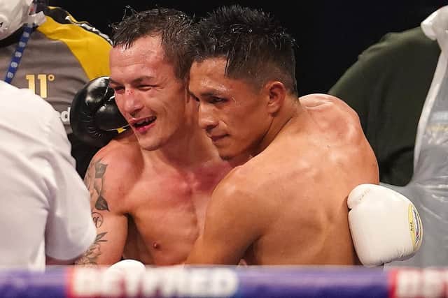 Dethroned: Leeds Warrior
Josh Warrington, left, was hoping to stage his IBF world featherweight title rematch against Mauricio Lara at Emerald Headingley.
Picture: Dave Thompson