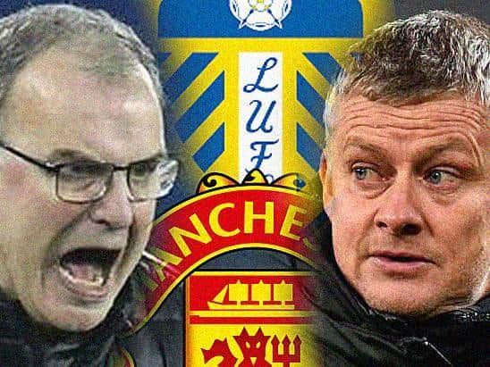 WE'RE BACK: Leeds United head coach Marcelo Bielsa, left, and Manchester United boss Ole Gunnar Solskjaer who will lock horns in a first Elland Road league fixture between the two clubs in nearly 18 years. Graphic by Graeme Bandeira.