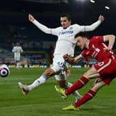 COMMON SENSE PREVAILS: Says Leeds United defender Pascal Struijk, left, pictured challenging Liverpool's Diogo Jota in Monday's Premier League clash at Elland Road. Photo by Paul Ellis - Pool/Getty Images.