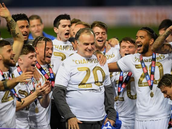 FIRST ACHIEVEMENT - Marcelo Bielsa led Leeds United to the Championship title before guiding them to 10th in the Premier League, with six games remaining. Andrea Radrizzani says they're currently in talks over a new deal. Pic: Getty