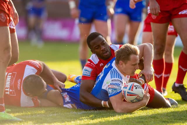 Sharp Dwyer: Brad Dwyer came off the bench to score the Rhinos only try against. Picture Bruce Rollinson