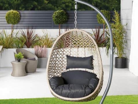 The Aldi hanging egg chair was back online for purchase for one day only. Photo: Aldi.
