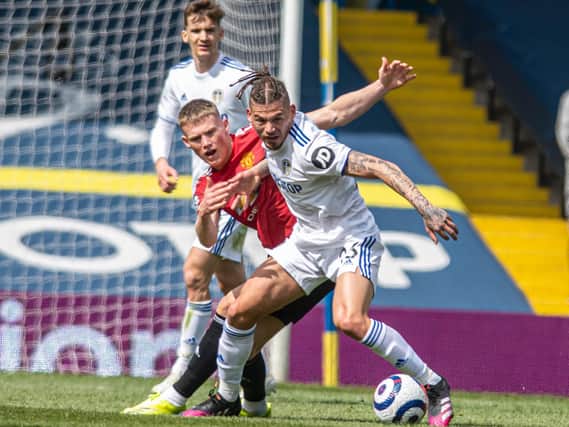 RIGHT BALANCE - Leeds United midfielder Kalvin Phillips got the level of physicality just right against Manchester United,  in the 0-0 draw at Elland Road. Pic: Tony Johnson