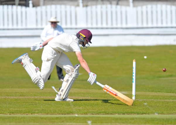 Methley's teenage opener Alex Cree scores another run during his innings of 128 which included five sixes and 16 fours against Wrenthorpe. Picture: Steve Riding.
