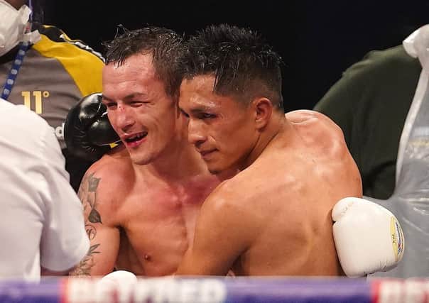 NO LEEDS REMATCH: 

Josh Warrington congratulates Mauricio Lara after his defeat to the Mexican in February. Picture: Dave Thompson