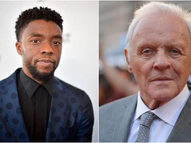 n his acceptance speech, Hopkins (right) said 'I want to pay tribute to Chadwick Boseman, who was taken from us far too early' (Photos: Getty Images)
