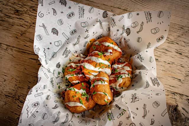The gooey deep fried cheese balls were coated with a light and crispy batter and covered with a tangy Ranch sauce