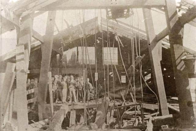 The aftermath of the disaster at Peckfield Colliery