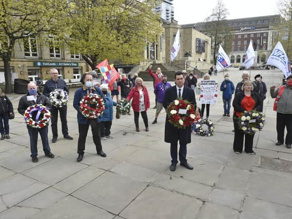 The Workers' Memorial Day event at Victoria Gardens in Leeds (photo: Steve Riding).
