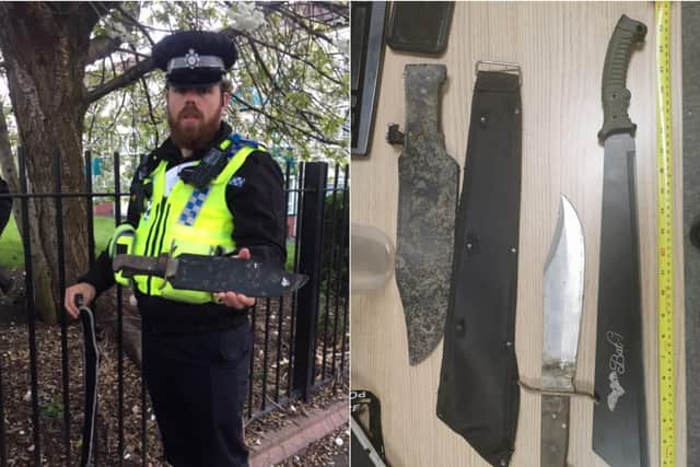 Police found these knives during a weapons sweep in Leeds.