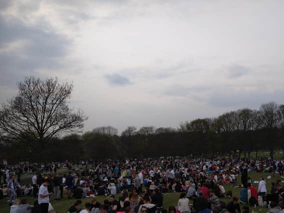 Crowds at Woodhouse Moor on April 20.